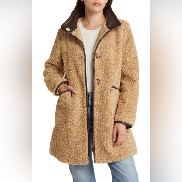 Sam Edelman Women’s size M Piped Teddy coat in Sand - Picture 8 of 12